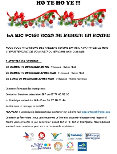 Atelier cuisine - BIO POUR TOUS