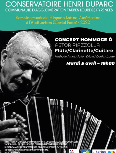 Concert Hommage à ASTOR PIAZZOLLA • FLÛTE / CLARINETTE / GUITARE