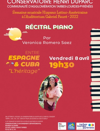 Récital de Piano ENTRE ESPAGNE ET CUBA "L'héritage" par Véronica Romero Saez