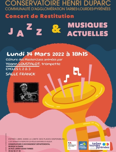 Concert de clôture masterclass - JAZZ ET MUSIQUES ACTUELLES