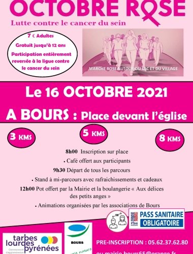 Marche rose autour du lac et du village - BOURS