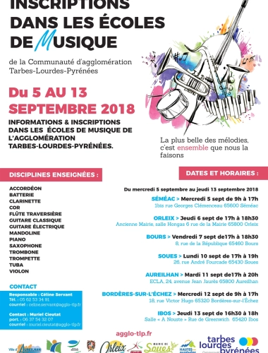 Inscriptions dans les écoles de musique de l'agglo