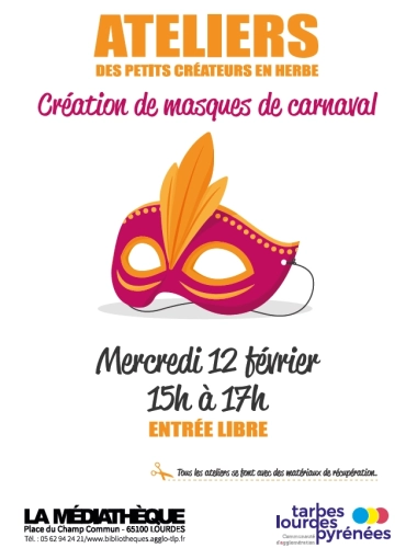 Atelier création de masques de carnaval